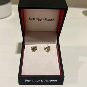 Real gold heart earrings